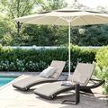 Lark Manor™ Anastase 80" Long Reclining Sun Chaise Lounge Set w/ Cushions & Table in Brown | 16 H x 31 W x 80 D in | Outdoor Furniture | Wayfair