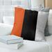 East Urban Home Oregon Corvallis Pillow Polyester/Polyfill/Leather/Suede in Orange/Black | 14 H x 14 W x 3 D in | Wayfair