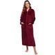 iClosam Ladies Robe Terry Towelling Cotton Dressing Gown Bathrobe Highly Absorbent Women Shawl Towel Bath Wrap Plus Size Fleece Dressing Gowns Soft Bathrobe Full Length Red
