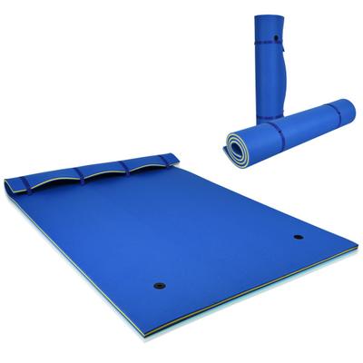 Costway 9' x 6' 3 Layer Floating Water Pad Foam Mat -Blue