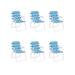 Costway 6 pcs Folding Beach Chair Camping Lawn Webbing Chair-Blue