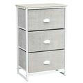 Costway Nightstand Side Table Storage Tower Dresser Chest with 3 Drawers-Gray