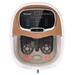 Costway Portable All-In-One Heated Foot Bubble Spa Bath Motorized Massager-Coffee