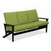 Winston Porter Chrisa Patio Sofa w/ Cushions Plastic/Metal in Black | 38 H x 74.5 W x 31 D in | Wayfair F4994DEB2B1F4CA6881194D4EA28E4E4