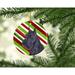 The Holiday Aisle® Schnauzer Holiday Christmas Hanging Figurine Ornament Ceramic/Porcelain in Blue/Green/Red | 3 H x 3 W x 0.25 D in | Wayfair