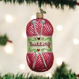 Old World Christmas Knitting Yarn Hanging Figurine Ornament Glass in Red | 3.75 H x 1.75 W x 1.75 D in | Wayfair 32255