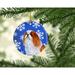 The Holiday Aisle® English Toy Spaniel Winter Snowflakes Holiday Christmas Hanging Figurine Ornament /Porcelain in Blue/Brown | Wayfair