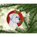 The Holiday Aisle® Boxer Snowflakes Holiday Christmas Hanging Figurine Ornament Ceramic/Porcelain in Red/White | 3 H x 3 W x 0.25 D in | Wayfair