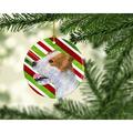 The Holiday Aisle® Jack Russell Terrier Holiday Christmas Hanging Figurine Ornament /Porcelain in Blue/Green/Red | 3 H x 3 W x 0.25 D in | Wayfair