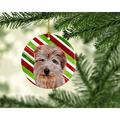 The Holiday Aisle® Norfolk Terrier Christmas Hanging Figurine Ornament Ceramic/Porcelain in Brown/Green/Red | 3 H x 3 W x 0.25 D in | Wayfair