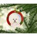 The Holiday Aisle® Bichon Frise Snowflakes Holiday Christmas Hanging Figurine Ornament /Porcelain in Green/Red/White | Wayfair