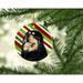 The Holiday Aisle® Tibetan Mastiff Holiday Christmas Hanging Figurine Ornament Ceramic/Porcelain in Blue/Green/Red | 3 H x 3 W x 0.25 D in | Wayfair