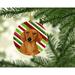 The Holiday Aisle® Dachshund Holiday Christmas Hanging Figurine Ornament Ceramic/Porcelain in Blue/Green/Red | 3 H x 3 W x 0.25 D in | Wayfair