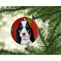 The Holiday Aisle® Basset Hound Snowflake Holiday Christmas Hanging Figurine Ornament /Porcelain in Black/Red | 3 H x 3 W x 0.25 D in | Wayfair