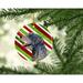 The Holiday Aisle® Irish Wolfhound Holiday Christmas Hanging Figurine Ornament Ceramic/Porcelain in Blue/Green/Red | 3 H x 3 W x 0.25 D in | Wayfair