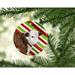 The Holiday Aisle® Baby Calf Holiday Christmas Hanging Figurine Ornament Ceramic/Porcelain in Brown/Green/Red | 3 H x 3 W x 0.25 D in | Wayfair