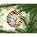 The Holiday Aisle® Chinese Crested Holiday Christmas Hanging Figurine Ornament Ceramic/Porcelain in Blue/Green/Red | 3 H x 3 W x 0.25 D in | Wayfair