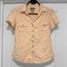 Columbia Tops | Columbia Sportswear Short Sleeve Button Down Shirt | Color: Cream/Yellow | Size: M