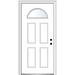 Verona Home Design 0.25 Lite Sunburst 4-Panel Steel Prehung Front Entry Doors Metal in White | 81.75 H x 36 W in | Wayfair ZZ365394L