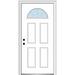 Verona Home Design Smooth Wagon Wheel 0.25 Lite 4-Panel Fiberglass Prehung Front Entry Doors Plastic | 81.75 H x 34 W x 6.56 D in | Wayfair