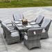 Lark Manor™ Algird Rectangular 6 - Person 63" Long Outdoor Dining Set w/ Cushions Glass/Wicker/Rattan | Wayfair DC4EFE12A71C4F4F8757D1913F00C3C7