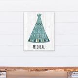 Isabelle & Max™ Aviana in My Teepee Personalized Canvas Art Canvas in Blue/Green | 20 H x 16 W x 1.25 D in | Wayfair