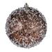 Vickerman 599792 - 4.75" Mocha Glitter Hail Ball Christmas Tree Ornament (4 pack) (N190276D)