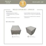 BELLE-05d Protective Cover Set, in Grey - TK Classics BELLE-05dWC-GRY