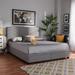 Baxton Studio Netti Light Grey Fabric Upholstered 2-Drawer Queen Size Platform Storage Bed - Wholesale Interiors Netti-Grey-Queen