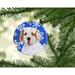 The Holiday Aisle® Clumber Spaniel Winter Snowflakes Holiday Christmas Hanging Figurine Ornament /Porcelain in Blue/White | Wayfair