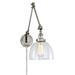 Gracie Oaks Martucci 1-Light Swing Arm Lamp Glass/Metal in Gray | 31 H x 7 W x 35 D in | Wayfair 19C294C17016438994945A4D8C14ABBF