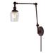 Gracie Oaks Martucci 1-Light Swing Arm Lamp Glass/Metal in Brown | 30.75 H x 5 W x 34.75 D in | Wayfair BA6EC3874EC340FC903B6B11F086C65B