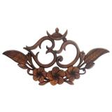 Astoria Grand Frangipani Om Wood Relief Wall Décor in Brown/Red | 8.25 H x 15.25 W x 0.9 D in | Wayfair 5CD7CECA96A54068AB08F7E03B587D8E