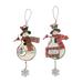 The Holiday Aisle® 2 Piece Northwoods Snowman Hanging Figurine Ornament Set Metal in Red | 5.5 H x 4 W x 1 D in | Wayfair