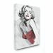 Ebern Designs Marilyn Monroe Ink Figure Illustration by Penny Lane Publishing - Painting Print Canvas in Gray | 30 H x 24 W x 1.5 D in | Wayfair