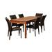 Brayden Studio® Avva Home Outdoor 7 Piece Dining Set Wood in Brown/White | 30 H x 82.5 W x 33.5 D in | Wayfair 781B20CB624742F7BF939F57F9917A79