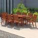 Highland Dunes Trisler International Home Outdoor 9 Piece Dining Set Wood in Brown/White | 29 H x 71 W x 43 D in | Wayfair