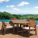 Highland Dunes Garima International Home Outdoor 7 Piece Dining Set Wood in Brown/White | 29 H x 63 W x 35 D in | Wayfair