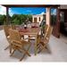 Rosecliff Heights Kenzie International Home Outdoor 7 Piece Teak Dining Set Wood/Teak in Brown/White | 29 H x 59 W x 35 D in | Wayfair