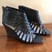 American Eagle Outfitters Shoes | American Eagle Strappy Black Wedges | Color: Black | Size: 8.5