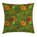 East Urban Home Floral Indoor/Outdoor 36" Throw Pillow Cover Polyester | 36 H x 36 W x 0.1 D in | Wayfair FB71EFB325C0415390E26D18B3A5B622