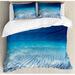 East Urban Home Ocean Dark/Light Microfiber Coastal 3 Piece Duvet Cover Set Microfiber in Blue | Queen Duvet Cover + 2 Shams | Wayfair