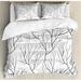 East Urban Home Winter Microfiber Rustic 3 Piece Duvet Cover Set Microfiber in Black/White | Queen | Wayfair 777D68038B3B4F65A2458E437932028E