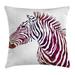 East Urban Home Ornamental Zebra Profile Indoor/Outdoor 26" Throw Pillow Cover Polyester | 26 H x 26 W x 0.1 D in | Wayfair