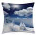 East Urban Home Winter 26" Throw Pillow Cover Polyester | 26 H x 26 W x 0.1 D in | Wayfair 28C582097B5F48B8B4088D9BCBAEBB87