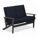 Winston Porter Chrisa Loveseat w/ Cushions Plastic/Metal in Gray | 38 H x 51.5 W x 31 D in | Outdoor Furniture | Wayfair