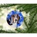 The Holiday Aisle® Vizsla Winter Snowflake Holiday Hanging Figurine Ornament Ceramic/Porcelain in Blue/White | 3 H x 3 W x 0.25 D in | Wayfair