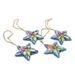 The Holiday Aisle® 4 Piece Bird of the Islands Holiday Shaped Ornament Set Wood in Blue/Brown, Size 2.4 H x 2.6 W x 0.5 D in | Wayfair