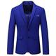 Leader of the Beauty Men's Peak Lapel Slim Fit Casual Suit Jacket Two Buttons Prom Party Coat Wedding Guest Coat 48 chest/42waist Royal Blue