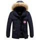 moxishop Mens Winter Coats Fur Hooded Outwear Casual Outdoor Thicken Warm Winter Clothes Jacket Windproof Windbreaker Parka Detachable Hoode 5colour UK XS-4XL (Navy Blue,4XL)